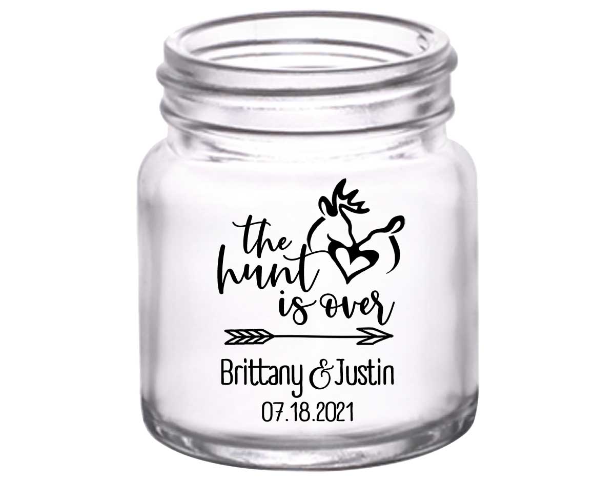 The Hunt Is Over 2A 2oz Mini Mason Shot Glasses Country Wedding Gifts for Guests