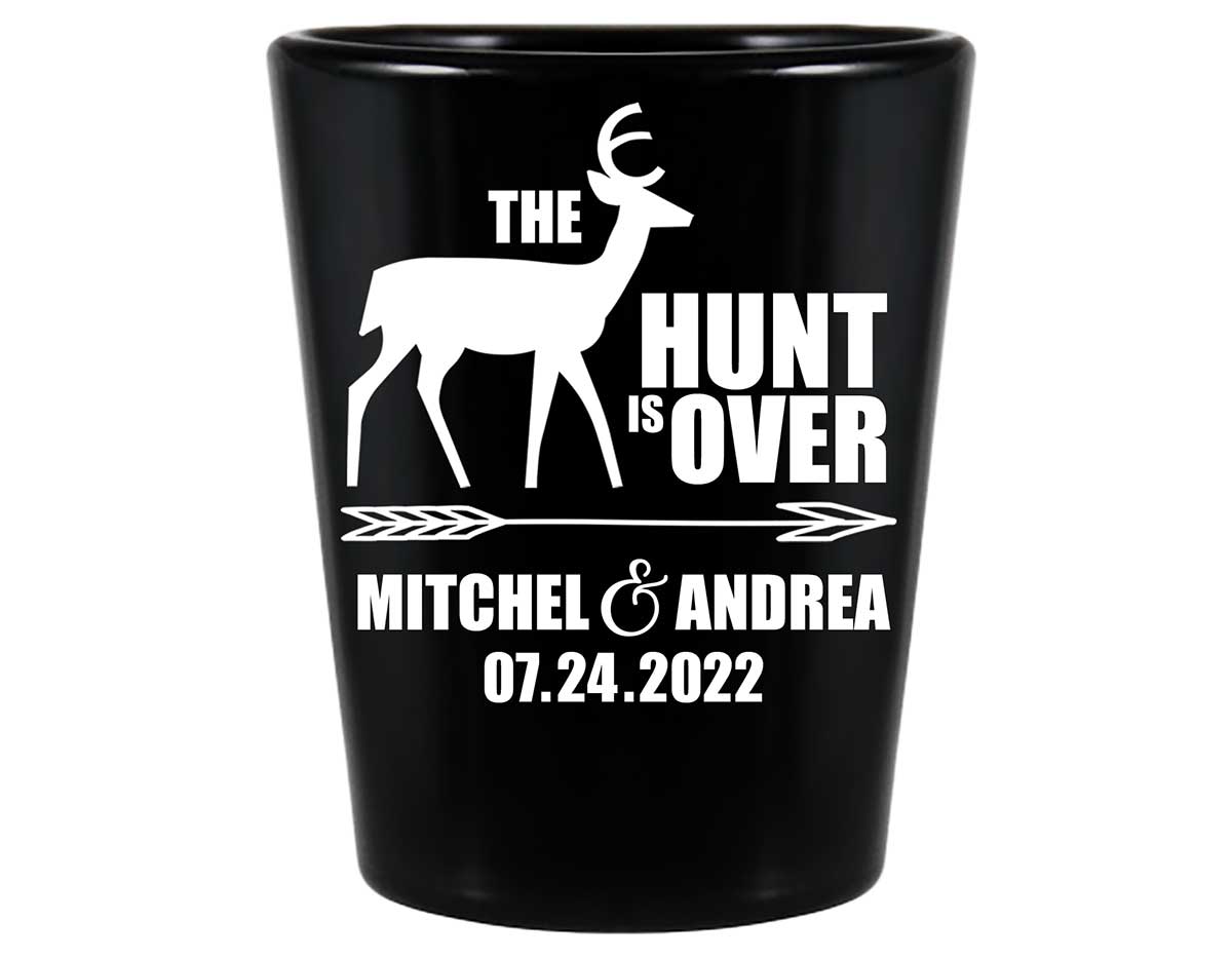 The Hunt Is Over 3A Standard 1.5oz Black Shot Glasses Country Wedding Gifts for Guests