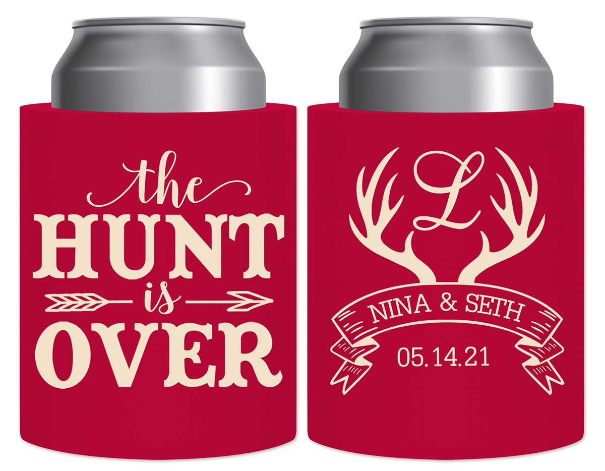 The Hunt Is Over 4A Thick Foam Can Koozies Country Wedding Gifts for Guests