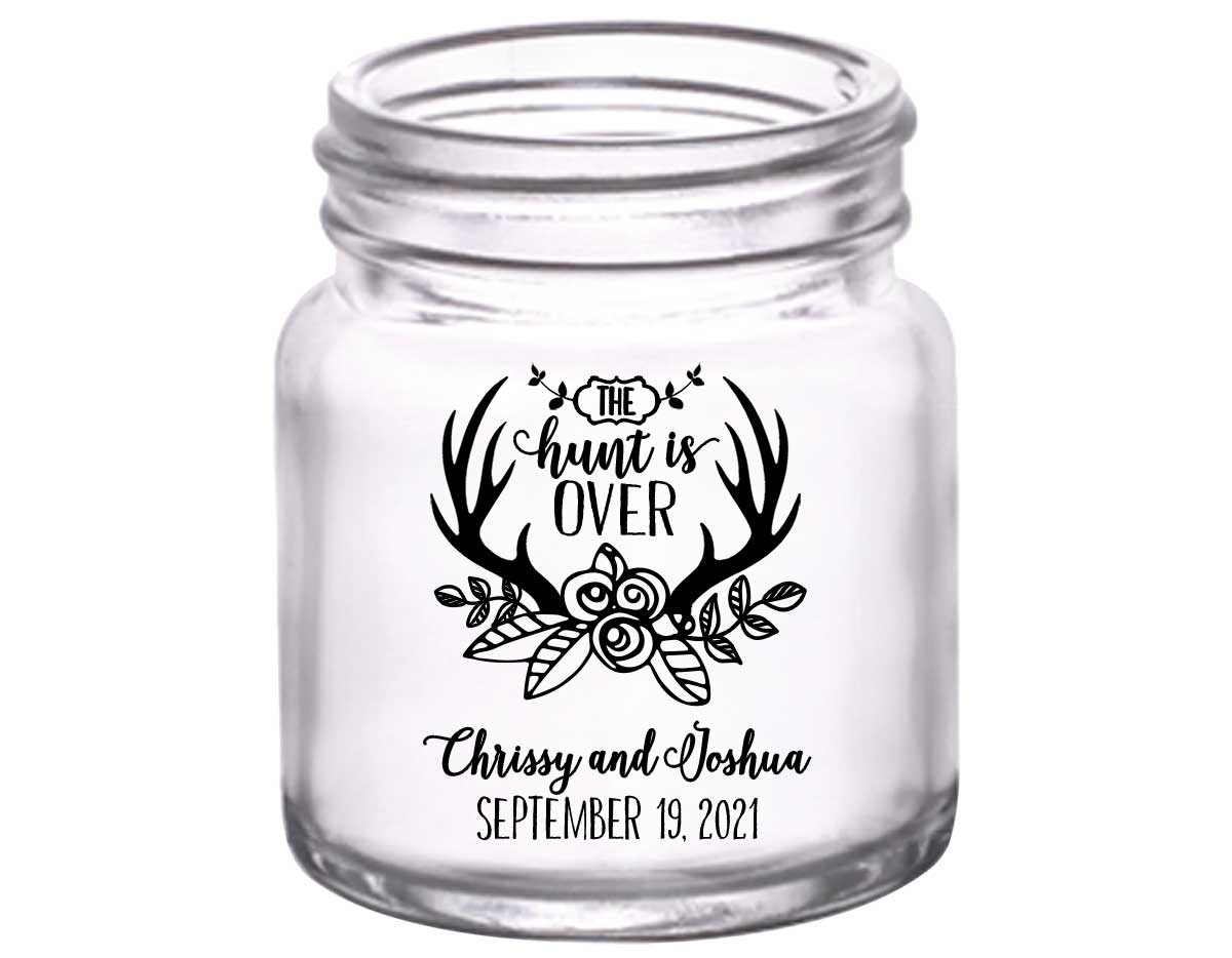 The Hunt Is Over 5A 2oz Mini Mason Shot Glasses Country Wedding Gifts for Guests