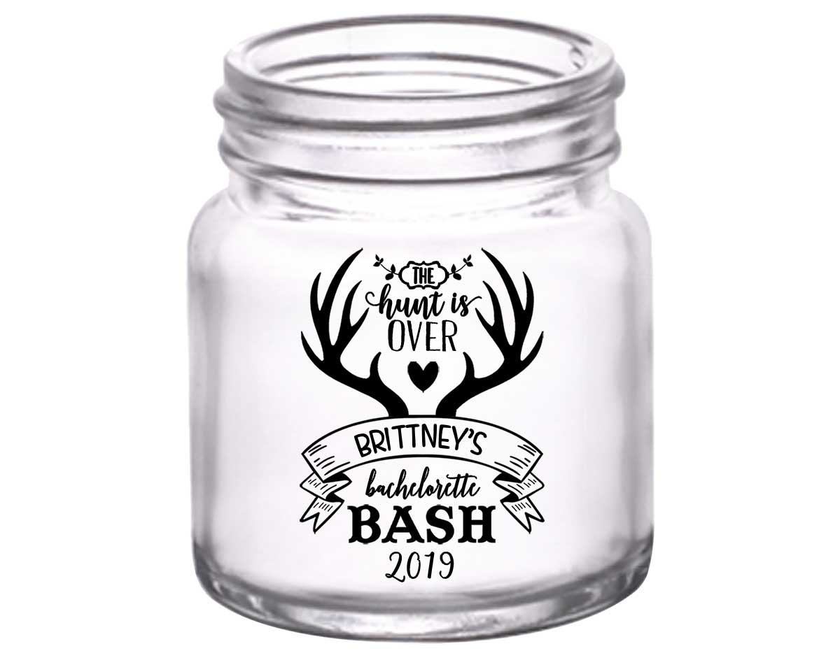 The Hunt Is Over Bachelorette 1A 2oz Mini Mason Shot Glasses Country Bachelorette Party Gifts for Guests
