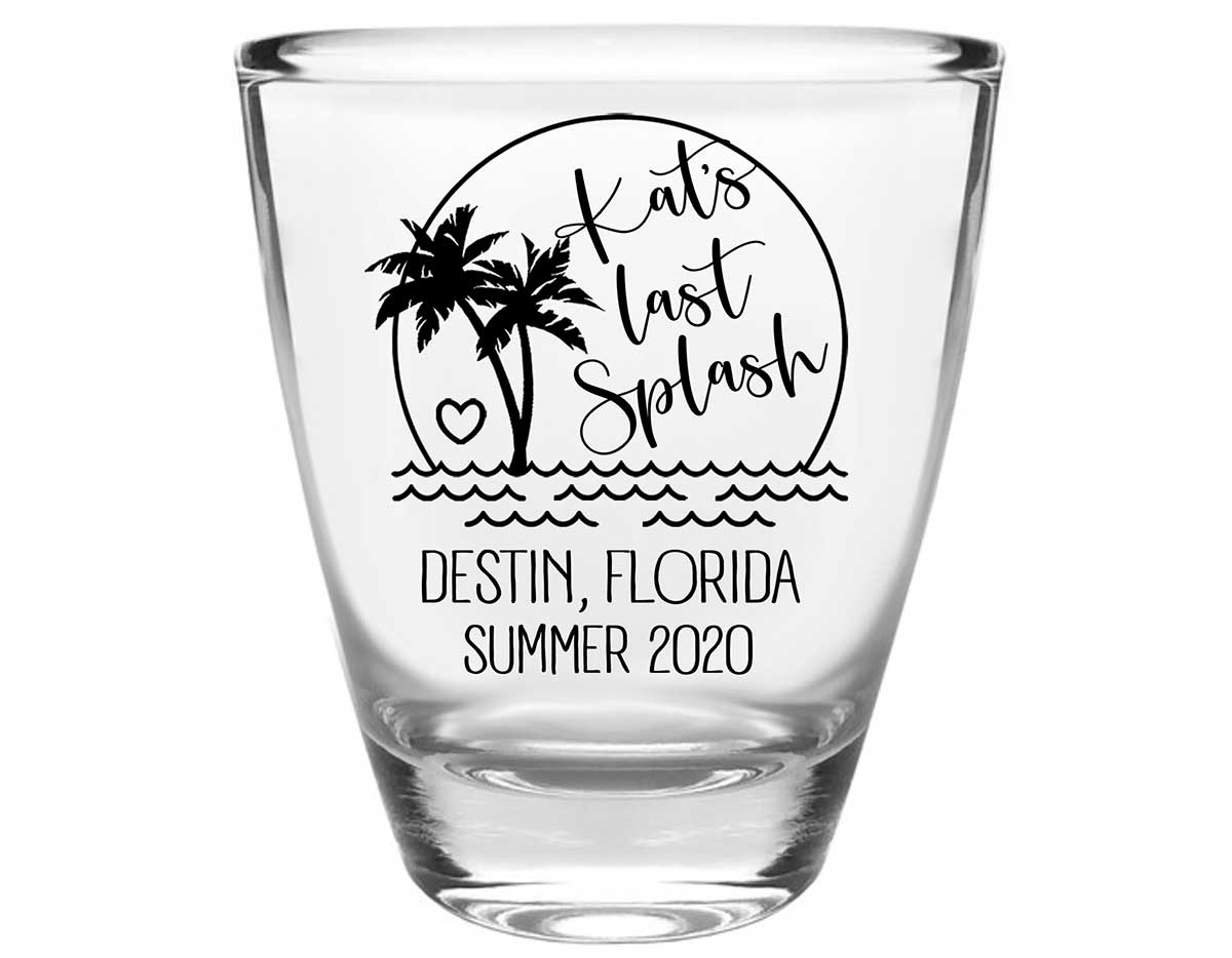The Last Splash 1A Clear 1oz Round Barrel Shot Glasses Beach Bachelorette Party Gifts for Guests