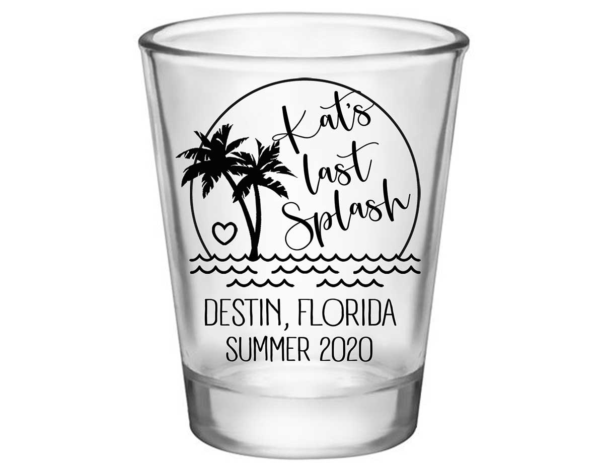 The Last Splash 1A Standard 1.75oz Clear Shot Glasses Beach Bachelorette Party Gifts for Guests