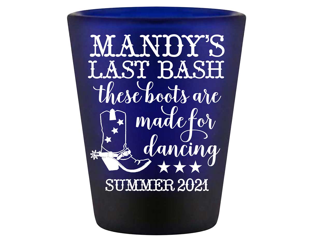 These Boots Are Meant For Dancing 1A Standard 1.5oz Blue Shot Glasses Country Bachelorette Party Gifts for Guests