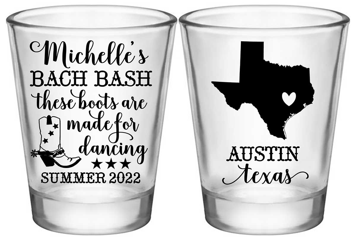 These Boots Are Meant For Dancing 1A2 Standard 1.75oz Clear Shot Glasses Country Bachelorette Party Gifts for Guests