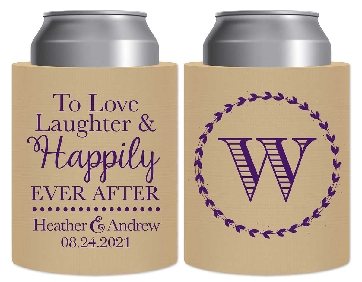 To Love Laughter & Happily Ever After 1A Thick Foam Can Koozies Fairytale Wedding Gifts for Guests