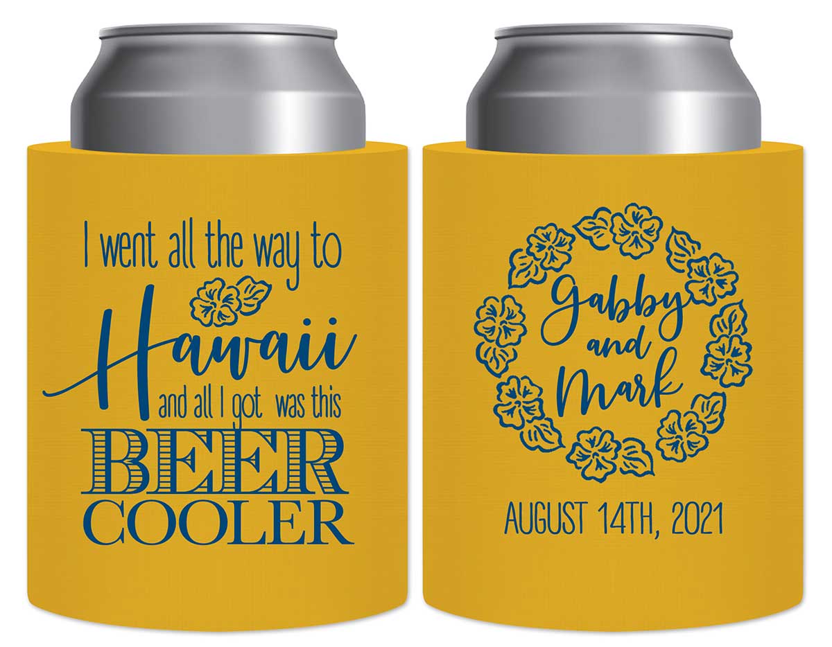 Tropical Floral Love 1A Any Location Thick Foam Can Koozies Destination Wedding Gifts for Guests