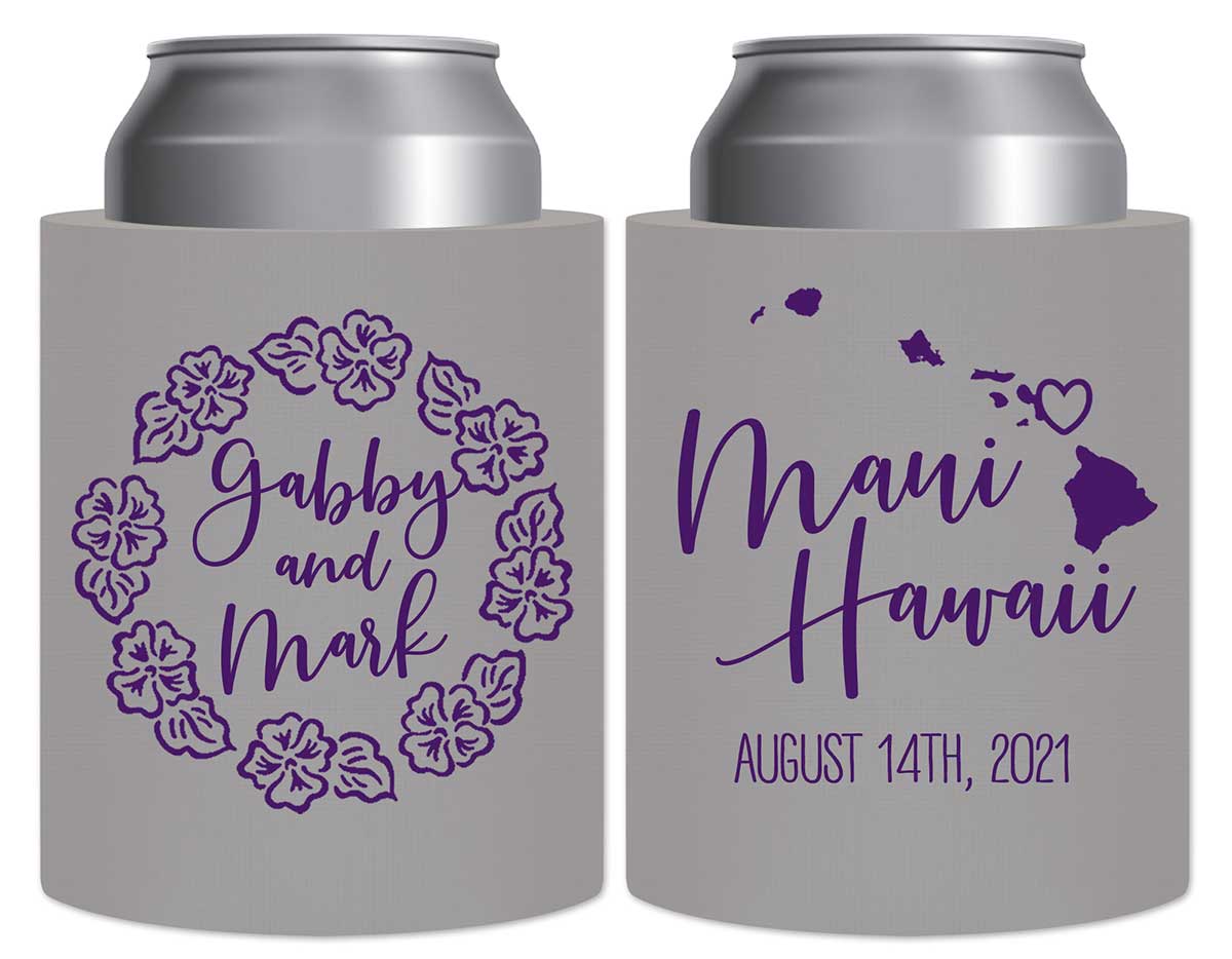 Tropical Floral Love 1B Any Location Thick Foam Can Koozies Destination Wedding Gifts for Guests