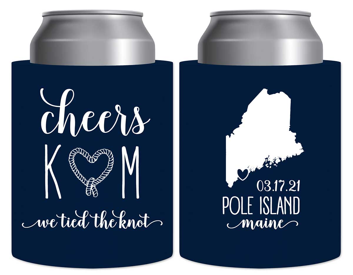 We Tied The Knot 2A Any Map Thick Foam Can Koozies Nautical Wedding Gifts for Guests