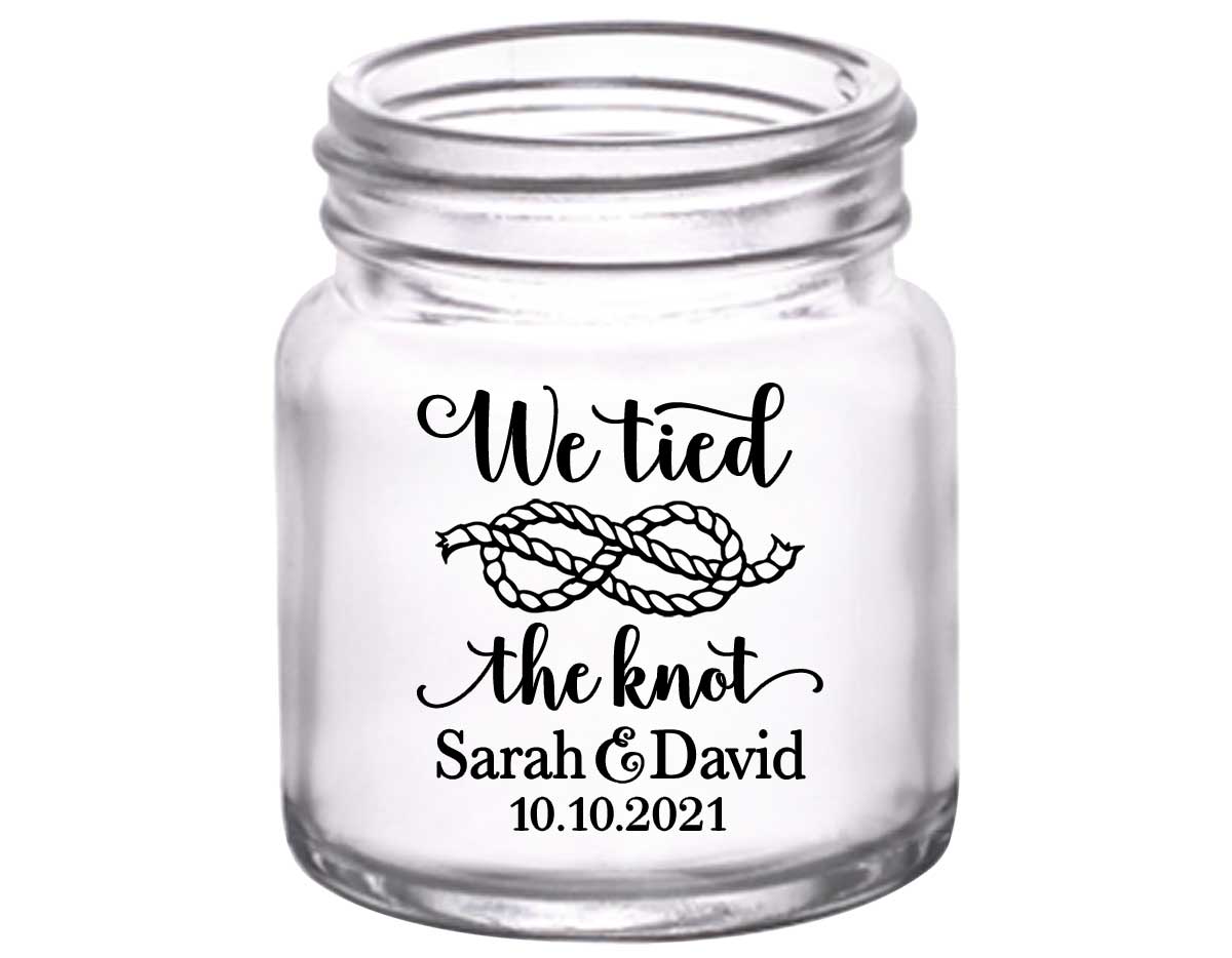 We Tied The Knot 3A Rope Knot 2oz Mini Mason Shot Glasses Nautical Wedding Gifts for Guests