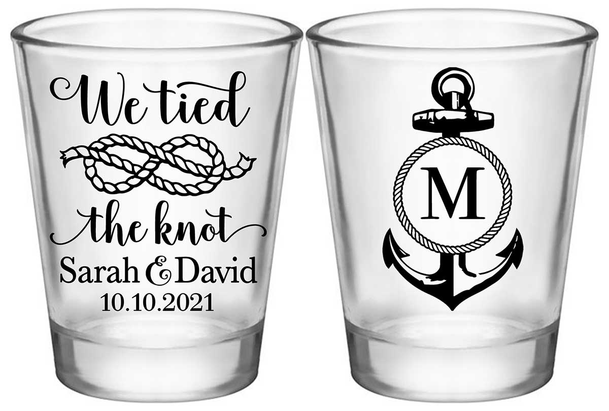 We Tied The Knot 3A2 Anchor Standard 1.75oz Clear Shot Glasses Nautical Wedding Gifts for Guests