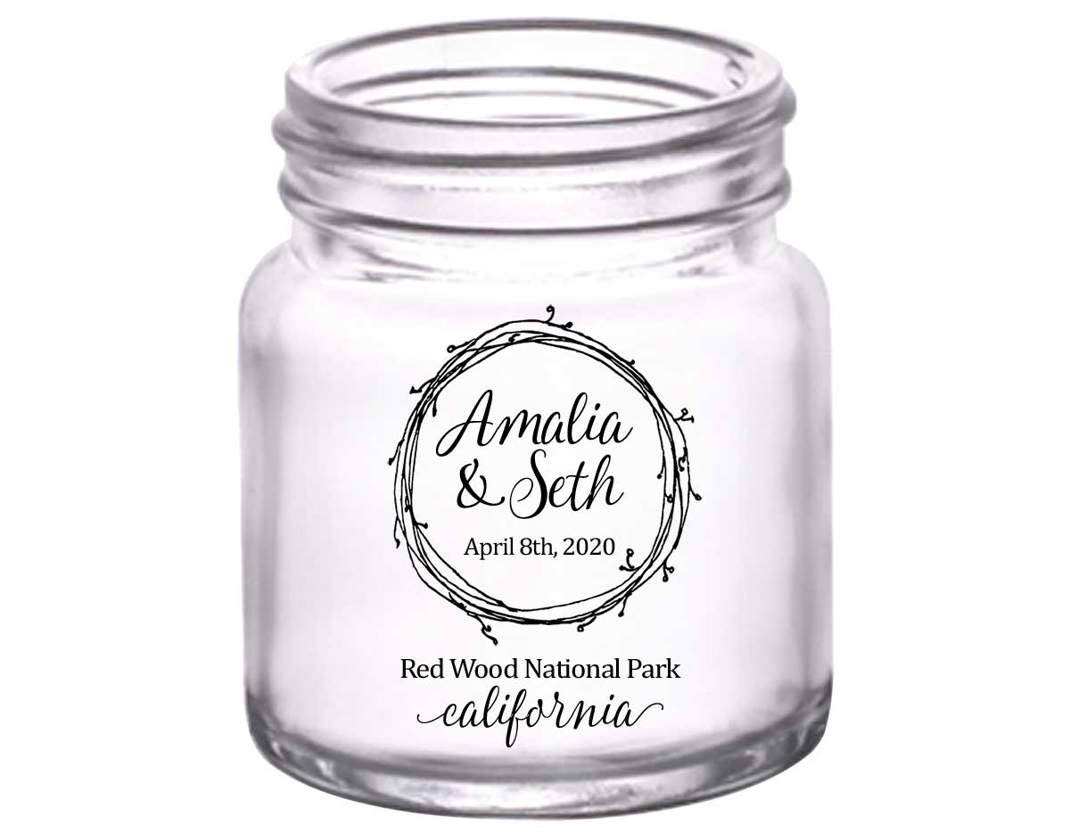 Woods Wedding 1A 2oz Mini Mason Shot Glasses Outdoors Wedding Gifts for Guests