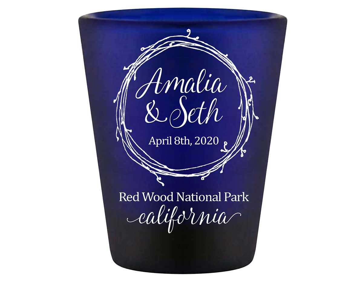 Woods Wedding 1A Standard 1.5oz Blue Shot Glasses Outdoors Wedding Gifts for Guests