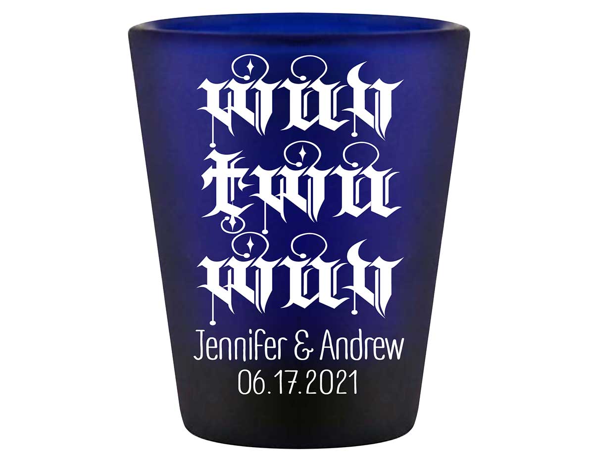 Wuv Twu Wuv 1A Standard 1.5oz Blue Shot Glasses Princess Bride Wedding Gifts for Guests